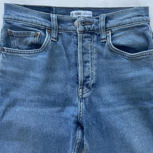 Re/Done High Rise Ankle Crop Jeans - Picture 1 of 10